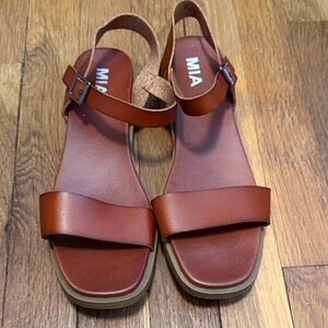 MIA Women's Tan Leather Sandals